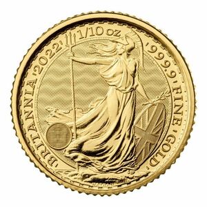 [保証書・カプセル付き] 2022年 (新品) イギリス「ブリタニア」純金 1/10オンス 金貨