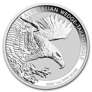 [保証書・カプセル付き] 2020年 (新品) オーストラリア「オナガイヌワシ・ワシ」純銀 1オンス 銀貨