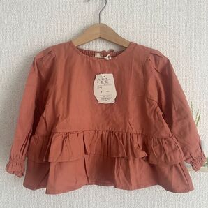 新品 チュニック くすみレンガ色 90