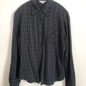 チェックシャツ 下北沢 古着 グリーン ディープグリーン チェック レトロ 長袖シャツ 秋 冬