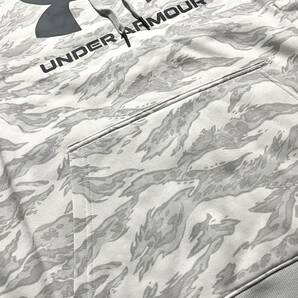 新品 2XL アンダーアーマー グレー スウェット フリース 上下 カモ CAMO カモフラ underarmour パーカー フード ジョガーパンツ 正規品 XXLの画像7