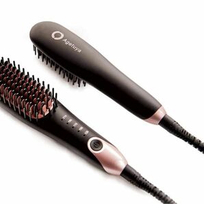 アゲツヤ ポータブル ミニブラシアイロン QS-17108 海外対応 コームアイロン ヘアアイロン