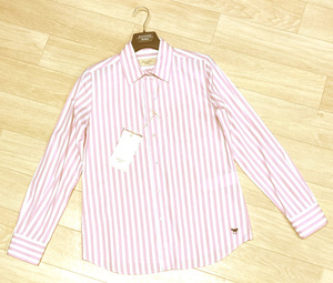  new goods 60%OFF Max Mara Max Mara cotton stripe shirt pink 38 size [ free shipping ]
