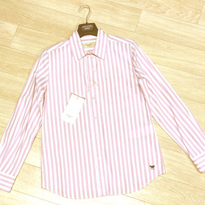 新品60%OFF　マックスマーラ　Max Mara　コットンストライプシャツ　ピンク　40サイズ　【送料無料】