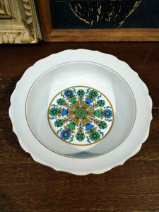 アンティーク　レトロ　盛り皿　洋食器　フルーツ皿　金縁　陶磁器