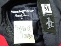 ★マンシング★リバーシブルVネックニットベストL/黒赤Munsing Wearメンズゴルフウェアセーターシャツジャケット春物秋物_画像8