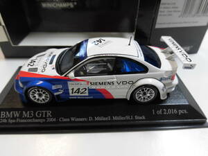 BMW　M3　GTR　スパ24時間　2004　クラスウィナー　【PMA　1/43　ミニチャンプス　ミニカー】