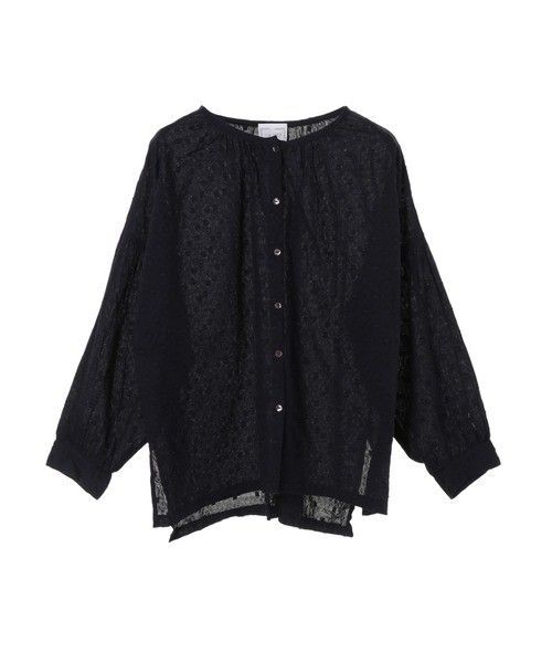 新品未使用*CRAFT STANDARD BOUTIQUE*綿*ドビードルマンギャザーブラウス*薄手*リーサイズ