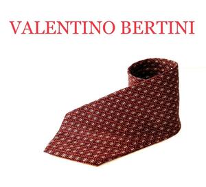 １円　美品　VALENTINO BERTINI ボルドー　柄ネクタイ　メンズ