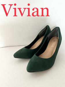 1 jpy Vivian green suede pumps 21.5cm lady's 21.5cm / Vivienne 