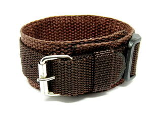  military * Army * bangle type * nylon strap * clock belt * dark brown * dense brown 20mm