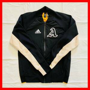 adidas アディダス　VRCT Jacket バーシティジャケット　ジャージ ブルゾン フルジップ ジップアップ　胸ロゴ 刺繍ワッペン　ブラック 黒