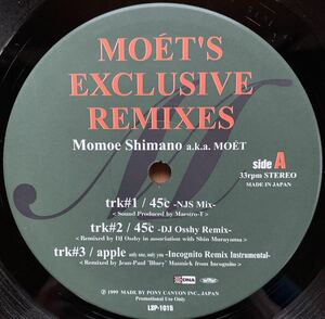 【国内プロモ J-R&B】嶋野百恵 (Momoe Shimano) / MOET'S EXCLUSIVE REMIXES (DJ Osshy Remix、NJS、Incognito)
