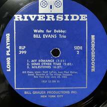 1962年盤 USオリジmono Bill Evans Waltz for Debby RIVERSIDE ビルエバンス scott lafaro_画像4