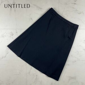  beautiful goods UNTITLED Untitled flair skirt knees height lining equipped lady's bottoms black black size 1*AC233