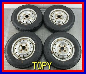 ■中古タイヤホイール■　TOPY スチールホイール 12インチ 4J +45 4H 100 DUNLOP SV01 145R12 6PR LT 軽自動車 激安 送料無料 J640