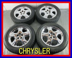 ■中古タイヤホイール■　CHRYSLER 16インチ 6J +40 5H 100 メッキ BRIDGESTONE VRX 205/55R16 91Q 冬 ST AW 激安 送料無料 J638