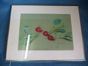 Art hand Auction Painting, crayon drawing, signed kazuko, in aluminum frame, Artwork, Painting, Pastel drawing, Crayon drawing