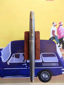 *[ postage 210 jpy ~]Made in USA Parker 75 sterling silver Flat top pen .:14K585 M converter attached 