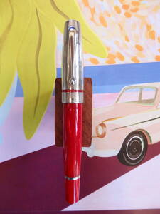 *[ unused . close ] Montegrappa MIYAbai color fountain pen pen .:18K750 solid Gold F degree 