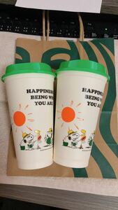  Starbucks Snoopy li user bru cup 2 piece set 