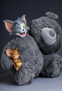 『トムとジェリー』TOM&JERRY SOAP STUDIO ソープスタジオ　テディベア・トム　フィギュア　ぬいぐるみ　グレー色　正規品　確定仕様