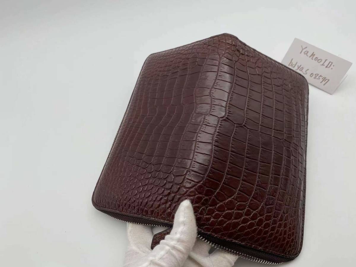 大容量【特撰 ヒマラヤホワイト】クロコダイル ワニ革 腹革 長財布 ...