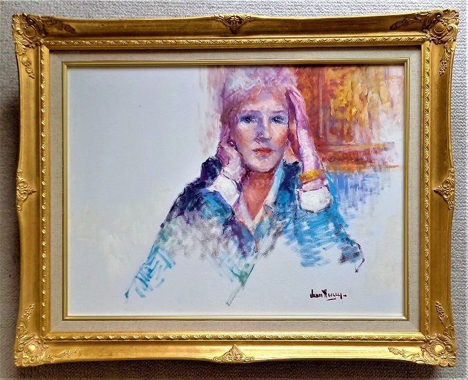 ジーン･ヘンリー Jean Henry タイトル｢自画像｣ 油彩 F12号 アメリカの画家 美術館個展多数, 絵画, 油彩, 人物画