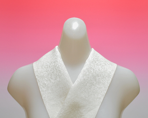 半衿 6 礼装用 正絹 白 銀通しに吹雪模様 クリックポスト発送(ポスト投函　時間指定不可)