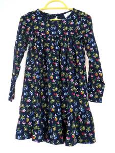  two point successful bid free shipping! M02 unused mini boden Mini bo-ten navy blue floral print long sleeve One-piece 2-3Y navy Kids girl 
