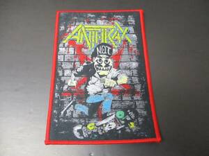 ANTHRAX 刺繍パッチ ワッペン notman skate 赤枠 アンスラックス / metallica megadeth pantera slayer exodus testament s.o.d.