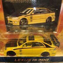 未開封 Jada 1/64 LEXUS IS300 DUB カスタム イエロー ミニカー レクサス TOYOTA トヨタ アルテッツァ モデルカー 黄色 ドリフト_画像4