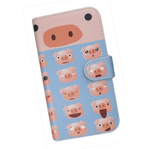 iPhone14 Plus　スマホケース 手帳型 プリントケース 豚 動物 キャラクター ブタ