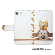 OPPO A54 5G OPG02　スマホケース 手帳型 プリントケース 犬 猫 足跡 キャラクター かわいい_画像2