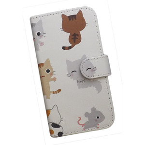 AQUOS zero6 SHG04/A102SH/SH-M18　スマホケース 手帳型 プリントケース 猫 ねずみ動物 かわいい ねこ キャラクター