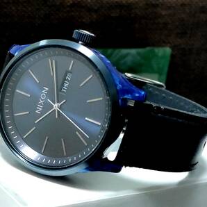 【新品】NIXON ニクソン 腕時計 SENTRY LUXE セントリー リュクス ネイビー×ブラックレザー コードバン 激レア デットストック！の画像7