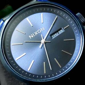 【新品】NIXON ニクソン 腕時計 SENTRY LUXE セントリー リュクス ネイビー×ブラックレザー コードバン 激レア デットストック！の画像3