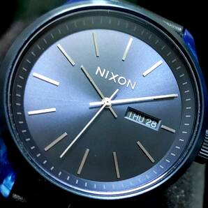 【新品】NIXON ニクソン 腕時計 SENTRY LUXE セントリー リュクス ネイビー×ブラックレザー コードバン 激レア デットストック！の画像1