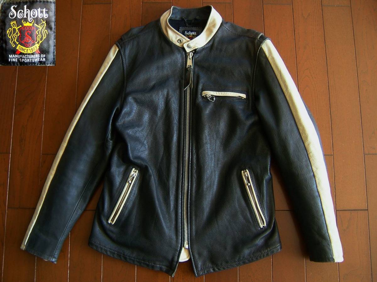 ヤフオク! -「schott パンチングレザー」(ライダースジャケット ヤフオク! -「schott パンチングレザー」(ライダースジャケット