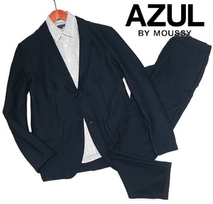 新品! アズールバイマウジー ワッフル ストレッチ セットアップ ブラック (S) 送料520円☆AZUL BY MOUSSY 厚手メッシュ スーツ 秋冬 黒系★