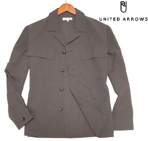  new goods!! United Arrows tailored type soccer shirt jacket Brown (L) * UNITED ARROWS men's CPO easy spring summer tea *