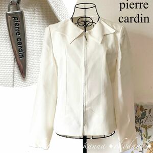 pierre cardin ピエールカルダン 希少デザインカラー ジャケット ブランドロゴ金具 フォーマル 白 ホワイト 長袖