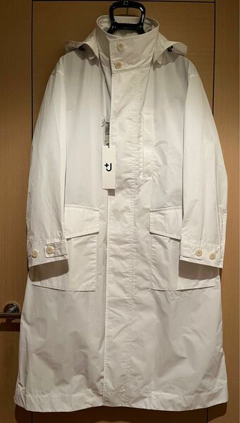 +J オーバーサイズフーデッドロングコート UNIQLO WHITE メンズ S ユニクロ ジルサンダー ＋J 440367