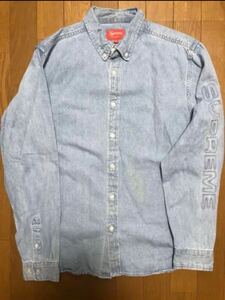 Supreme Denim Shirt 18SS シュプリーム デニム シャツ Mサイズ　18ss 袖ロゴ　sideline 長袖シャツ