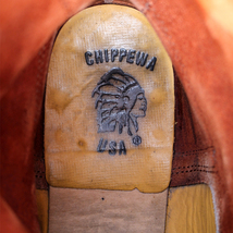 黒タグ・USA製★Chippewa チペワ★VINTAGE WELLINGTON BOOTS RUSSET 8=26 91091 ペコス ウエスタンブーツ バイカー カントリー メンズ i-95_画像6