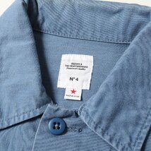 BEDWIN ベドウィン シャツ ペンキ加工 バックサテン ミリタリーシャツ ジャケット L/S MILITARY SHIRT JACKET CLIFF 17AW ブルー 4_画像3