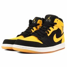 NIKE ナイキ AIR JORDAN 1 MID NEW LOVE (554724-035) 17年 エアジョーダン 1 ミッド ニューラブ ブラック バーシティメイズ US10 28.0cm_画像2