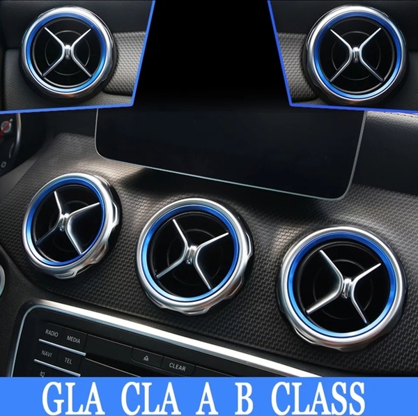 メルセデスベンツ ブルー リング エアコン ベント カバー GLA200 CLA A B CLASS GLA220d GLA250 トリム レッド カスタム パネル AMG 