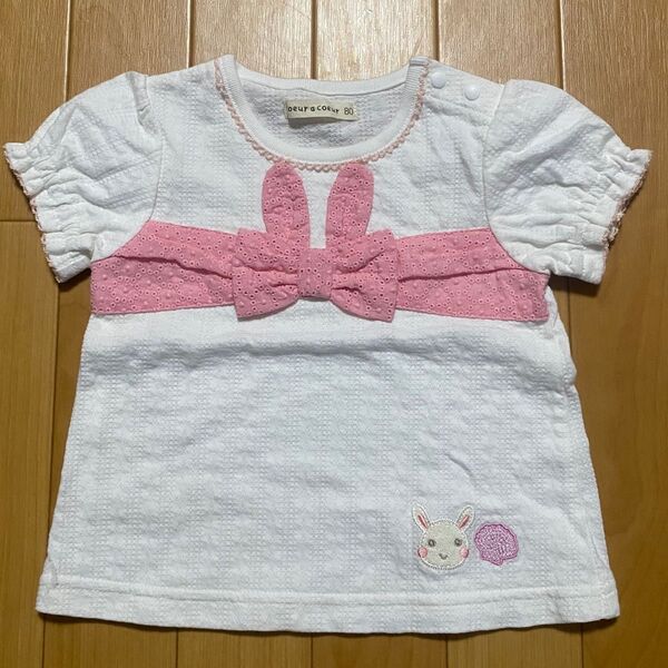 半袖Tシャツ リボンのうさみみ 80cmクーラクール
