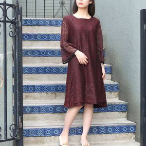 EU VINTAGE ALL LACE DESIGN ONE PIECE/ヨーロッパ古着総レースデザインワンピース